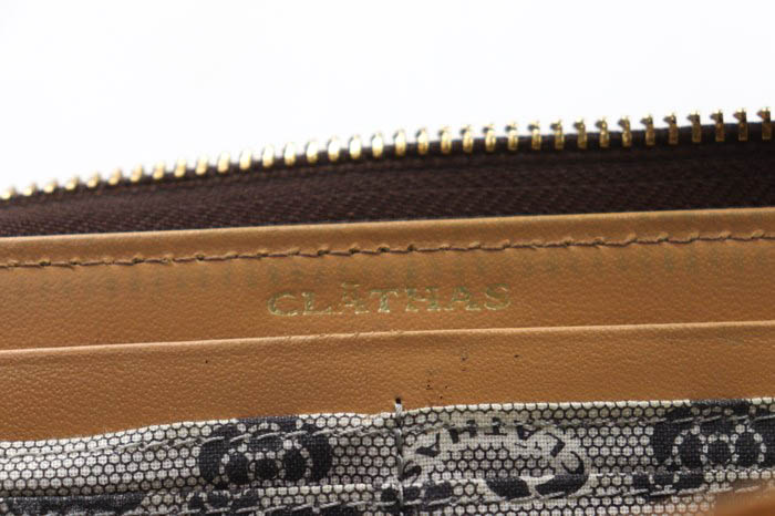 未使用 クレイサス CLATHAS 牛革 イエロー 長財布 カメリア