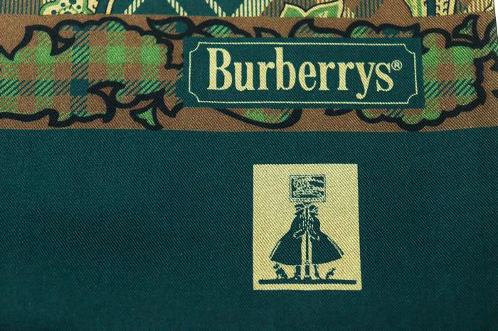 バーバリーズ ストール スカーフ 総柄 シルク 日本製 ブランド
