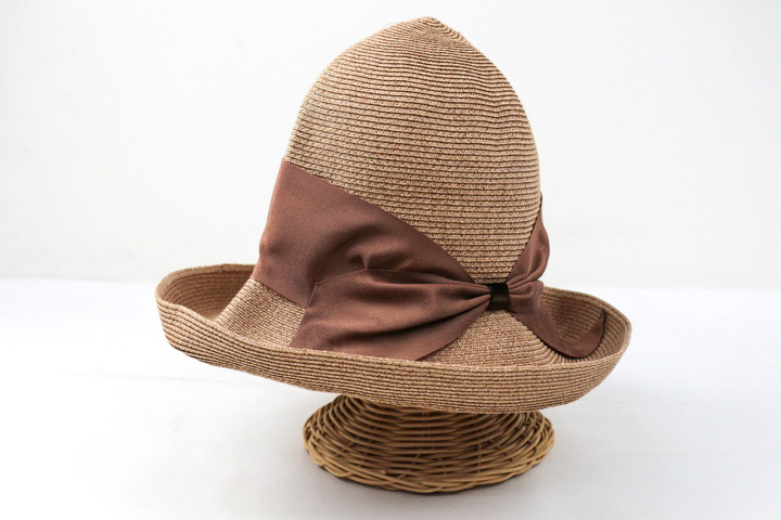 Athena New York 麦わら帽子 ベージュ Athena New York フラワー刺繍