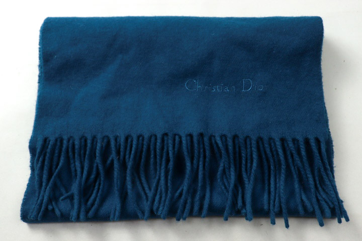 Christian Dior ネイビー マフラー Christian Dior クリスチャンディオール マフラー 11E0008A0473 ロゴ