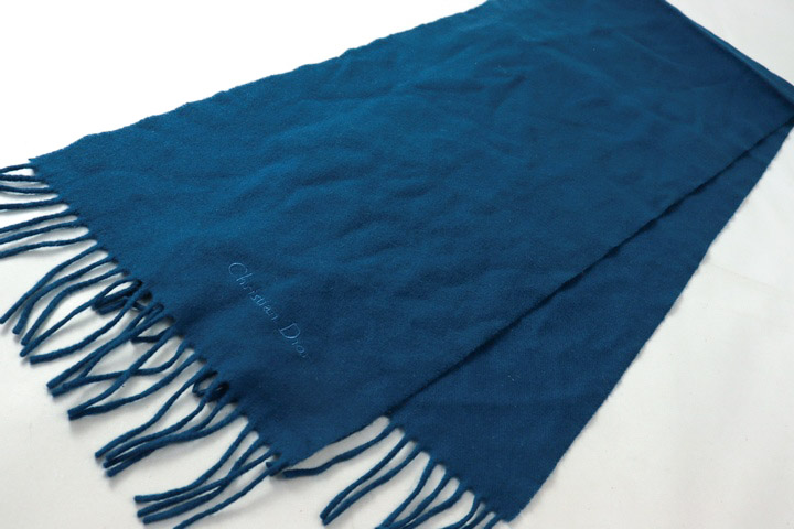 クリスチャン ディオール Dior　新品マフラー ネイビー　タグ付き クリスチャン ディオール Dior 新品マフラー ネイビー タグ付き