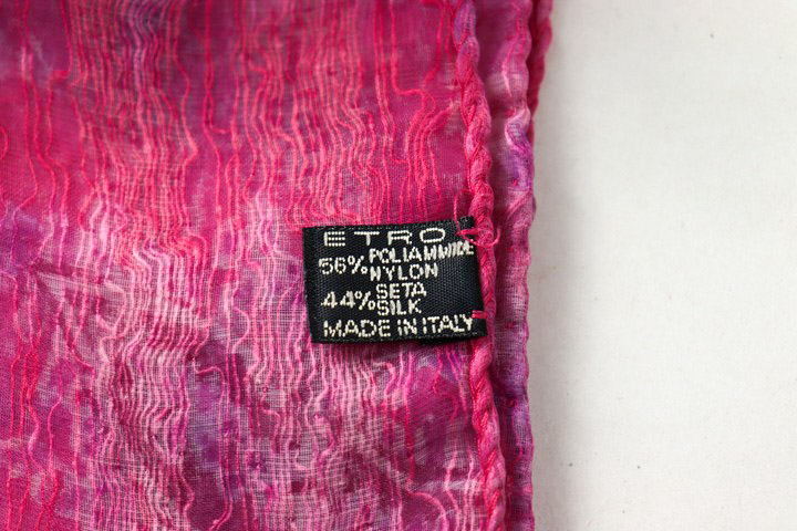ETRO エトロ ペイズリー柄 赤系 ストール シフォン シルク100％ ETRO エトロ ペイズリー柄 赤系 ストール シフォン シルク100％