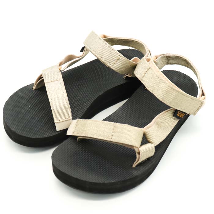 Teva テバ サンダル 23cm ピンクベージュ系xグレー