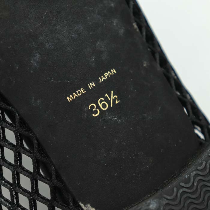 ユナイテッドアローズ メッシュパンプス 日本製 スクエアトゥ フラットシューズ 靴 黒 レディース 36.5サイズ ブラック UNITED  ARROWS 【中古】