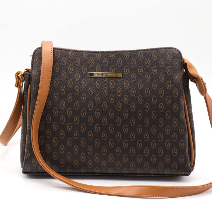 ジャンニ・ヴァレンティノ ショルダーバッグ 未使用 Vロゴ 総柄 PVC ブランド カバン レディース ブラウン GIANNI VALENTINO  【中古】