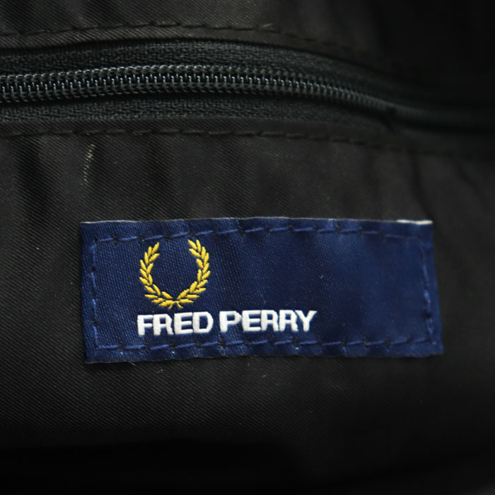 フレッドペリー ミニボストンバッグ ハンドバッグ ロゴ刺繍 バイカラー ブランド 鞄 カバン レディース オレンジ FRED PERRY 【中古】