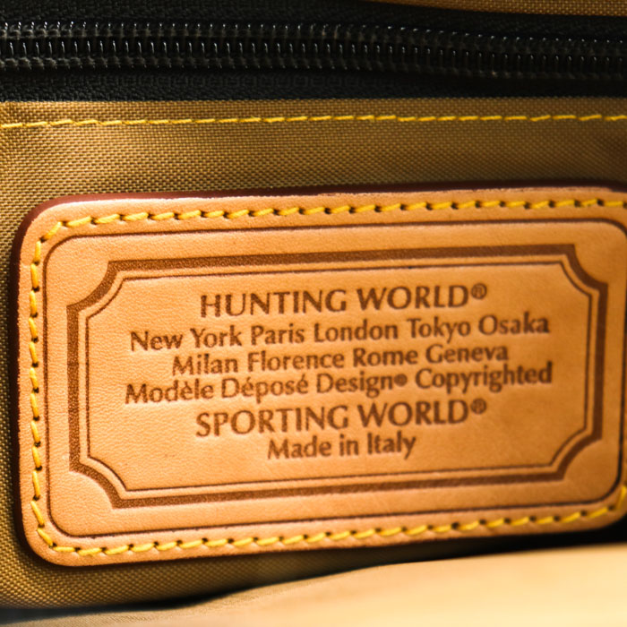 ハンティングワールド ショルダーバッグ バチュークロス レザー メッセンジャーバッグ ブランド 鞄 メンズ カーキ HUNTING WORLD