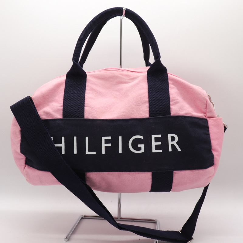 トミーヒルフィガー　ボストンバッグ　ショルダーバッグ　カジュアル　ピンク　大きめバッグ