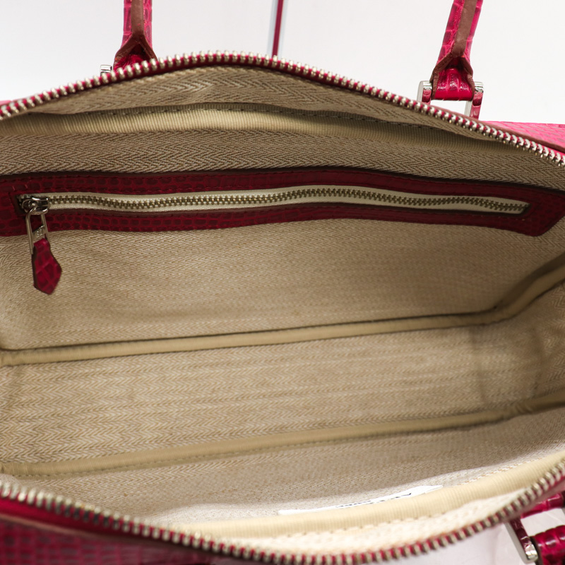アートアンドデコ ショルダーバッグ 未使用 ハンドバッグ 2way クロコダイル型押し 鞄 レディース ピンク ART&DECO KOBE 【中古】