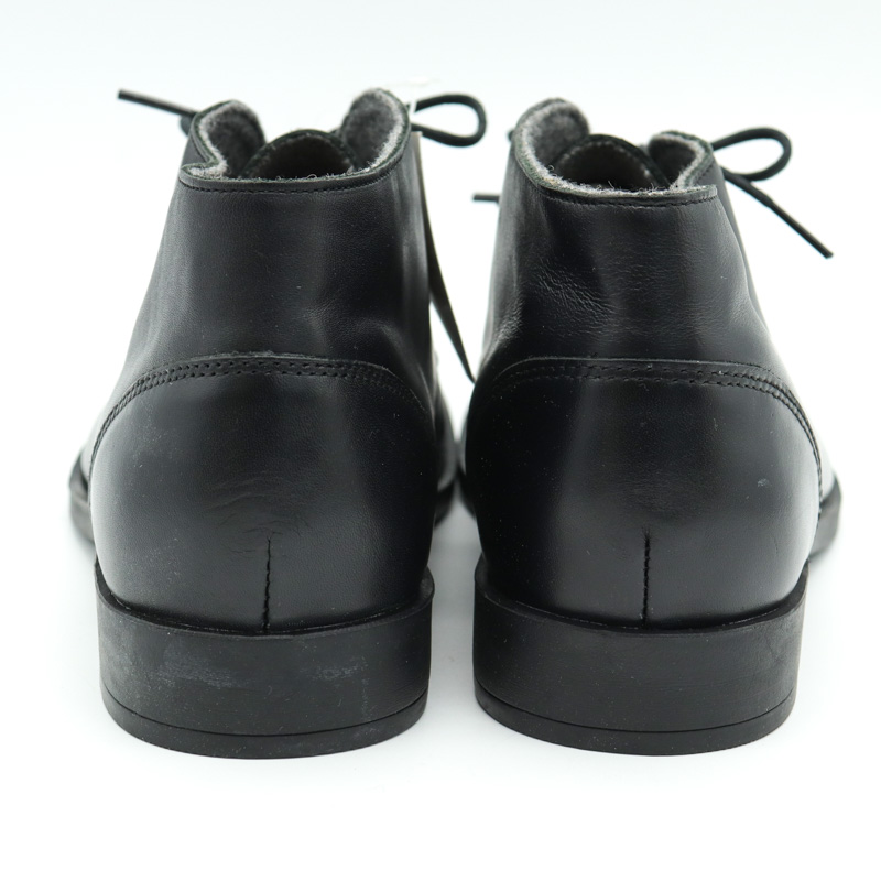 ステファノロッシ チャッカブーツ レザー ビジネスシューズ ドレスシューズ プレーントゥ 靴 メンズ 25cmサイズ ブラック STEFANO ROSSI