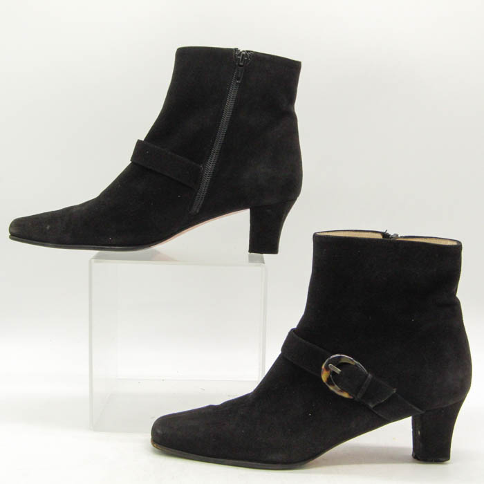 フェラガモ　黒スウェードブーツ サルヴァトーレフェラガモ ブーツ スウェード ブランド シューズ