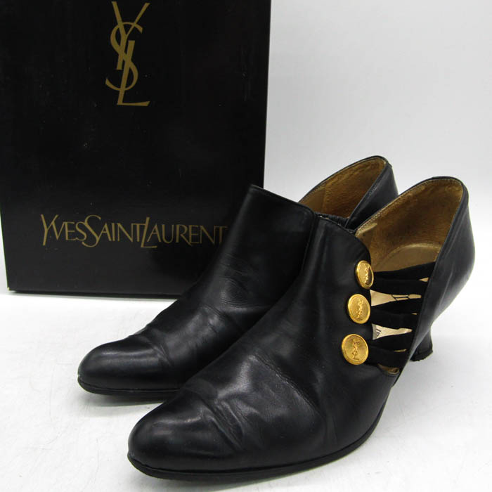 YSL ブラック ポインテッドトゥシューズ 36 1/2 YSL ブラック ポイン