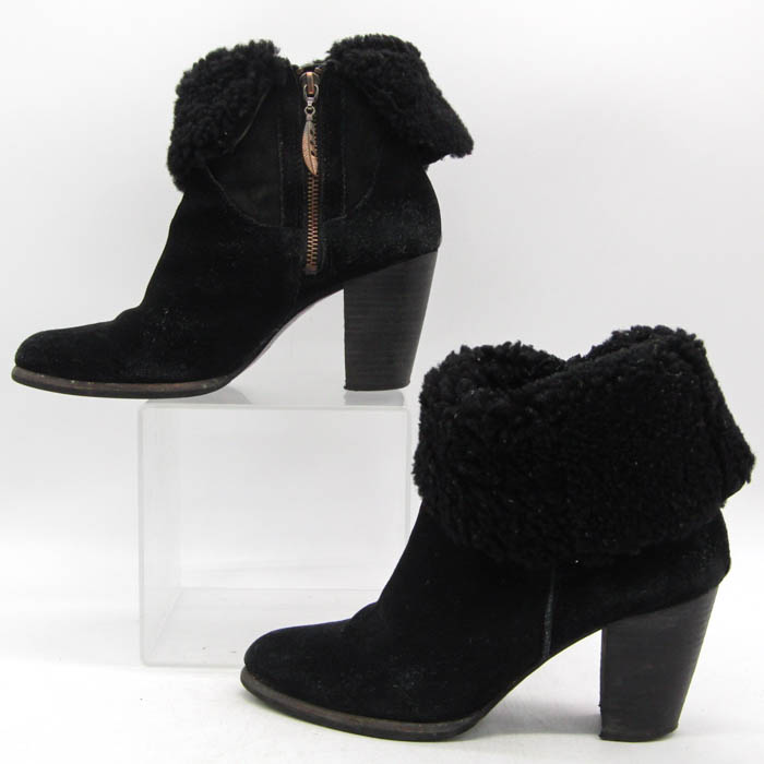 アグ ブーツ ハイヒール ブランド シューズ 靴 黒 レディース 25サイズ