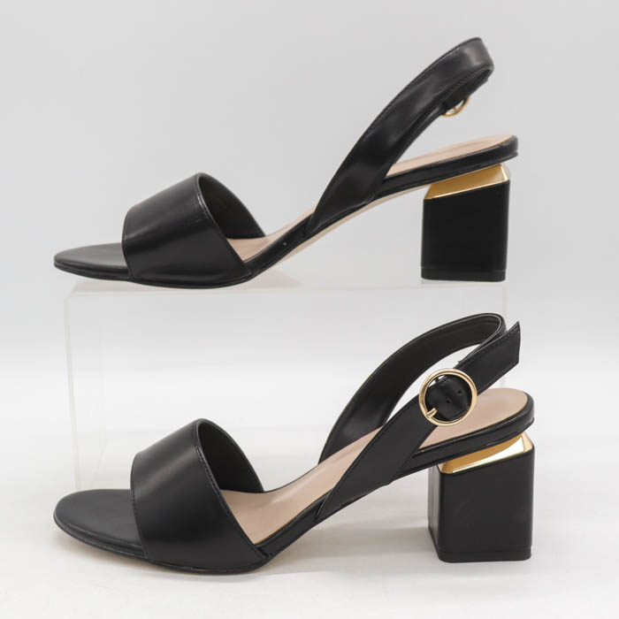 チャールズ＆キース サンダル チャンキーヒール ブランド 靴 黒