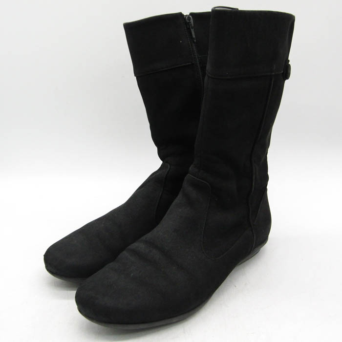 アシックス ブーツ スウェード ブランド シューズ 靴 黒 レディース