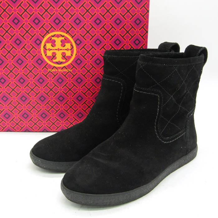 Tory Burch/トリーバーチ ロングブーツ 黒 レザー 8M(25cm) 楽天