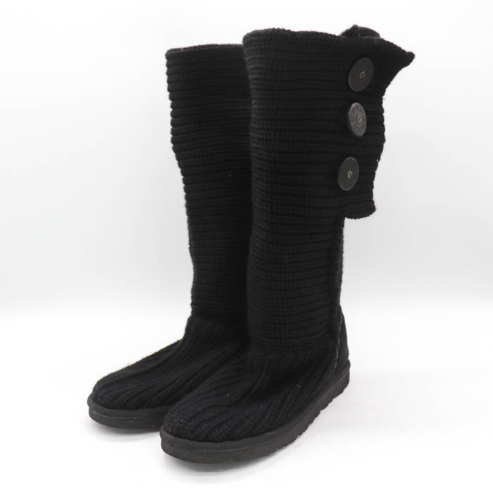 UGG　ニットブーツ　黒 アグ ニットブーツ ブランド シューズ 靴 黒 レディース 22サイズ