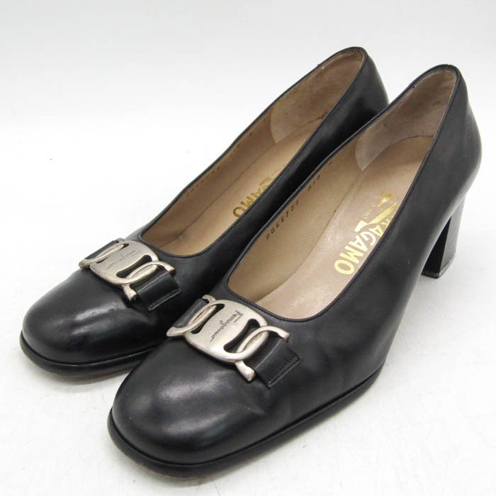 極美品 Ferragamo ブラウンハイヒール ポインテッドトゥ 24.5 初夏の