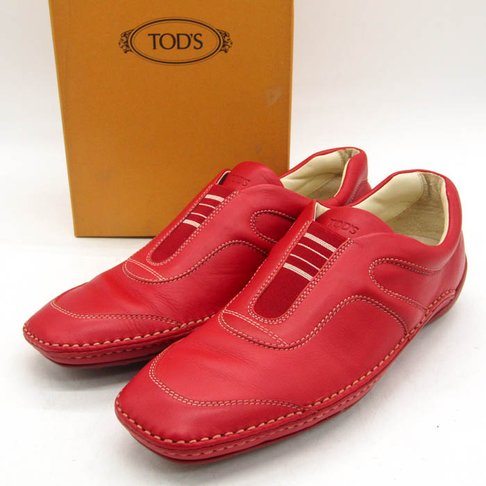 トッズ TOD’S スリッポン レッド ユニセックス トッズ スリッポン ブランド シューズ 靴 赤 レディース 37.5