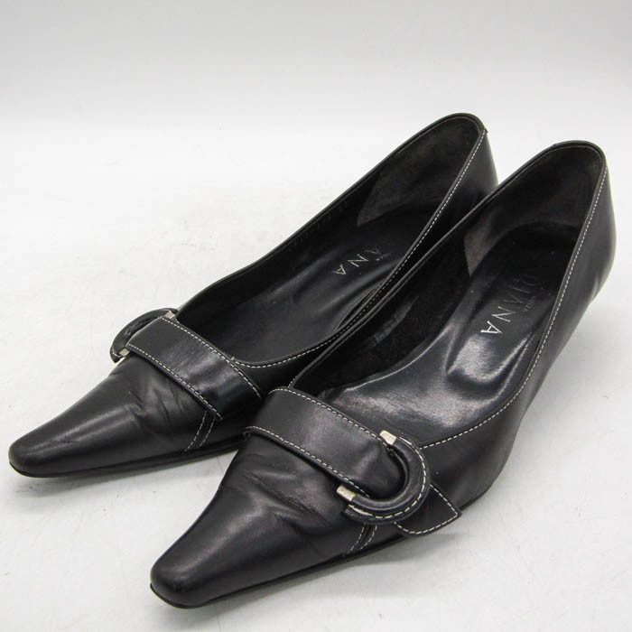 ダイアナ DIANA 靴 パンプス 23 レザー 黒 レディース DIANA(ダイアナ) パンプス 23 1⁄2 レディース - 黒 リボン レザー