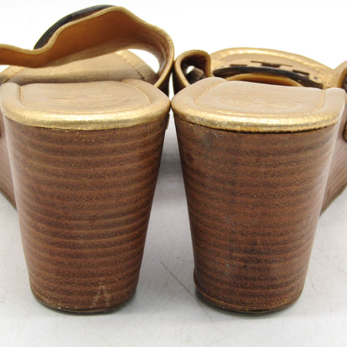 【新品未使用】Tory Burch ゴールドウェッジサンダル トリーバーチ ウェッジサンダル ロゴ ブランド 靴 レディース 8M