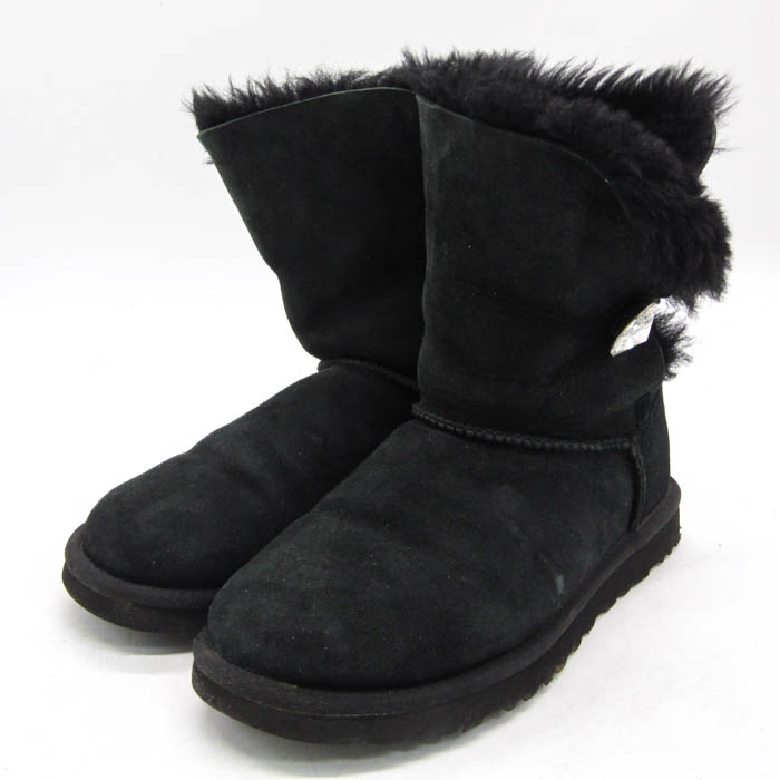 お15☆ UGG ムートンブーツ レディース 24 ブラック UGG ブラック ムートンブーツ24cm