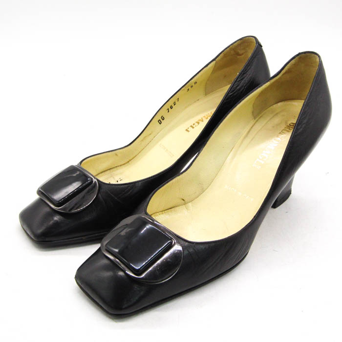 ブルーノマリ パンプス 本革 レザー ブランド シューズ 靴 黒  