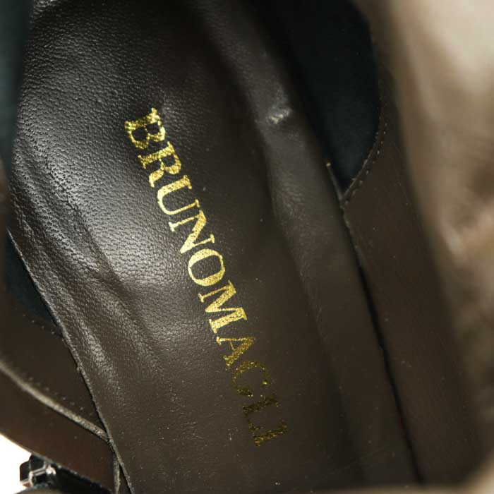 ブルーノマリ ショートブーツ レザー ウェッジソール イタリア製 ブランド シューズ 靴 黒 レディース 36サイズ ブラック Bruno Magli  【中古】