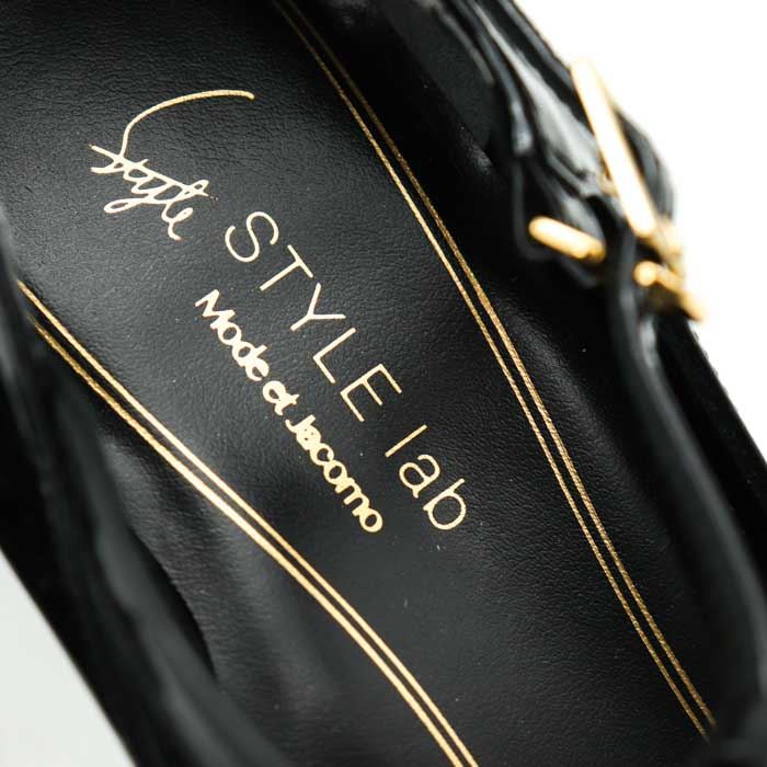 スタイルラボ パンプス 美品 エナメル ハイヒール Tストラップ 日本製 シューズ 結婚式 靴 黒 レディース 23サイズ ブラック STYLE  lab 【中古】