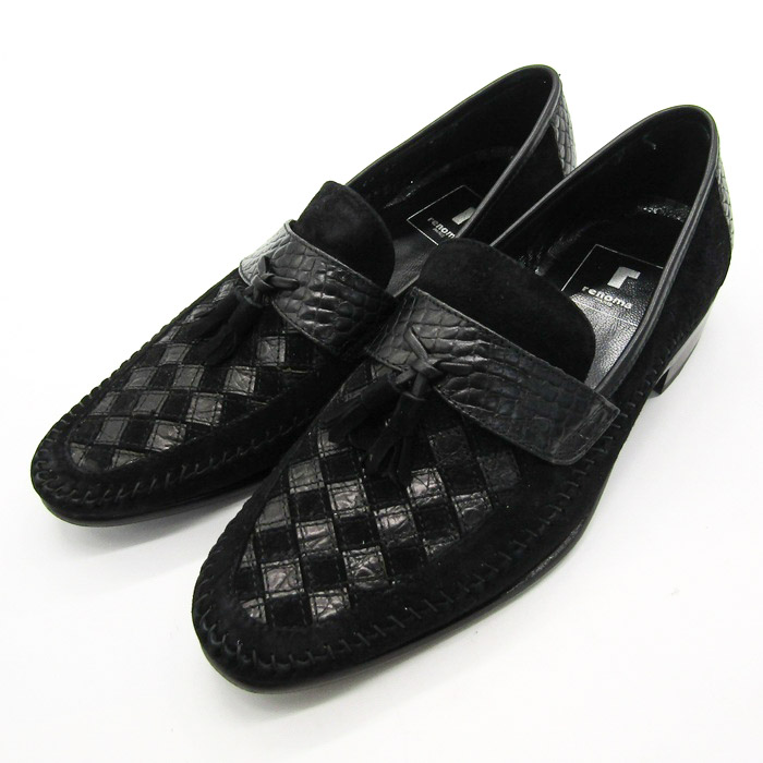 renoma 黒 レザーモカシンシューズ renoma 黒 レザーモカシンシューズ