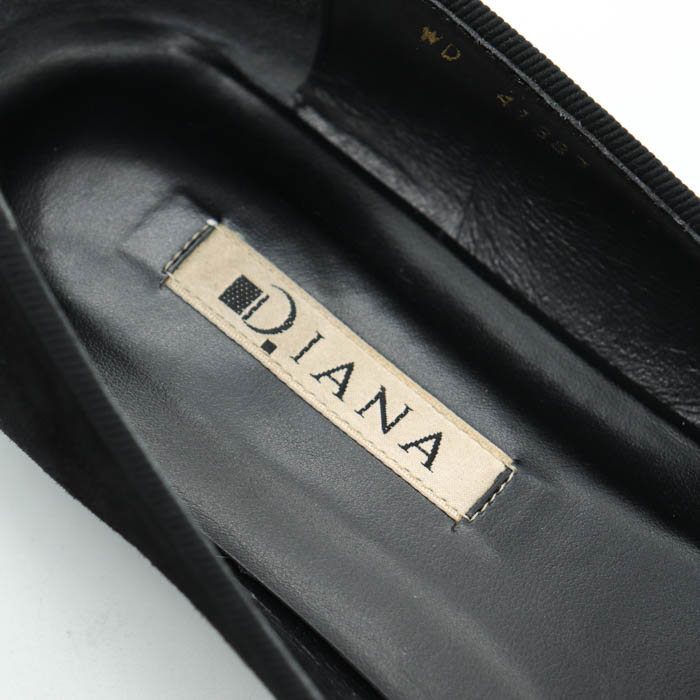 ダイアナ スリッポン フラットシューズ WD 41387 日本製 シューズ シンプル ブランド 靴 黒 レディース 25cmサイズ ブラック DIANA