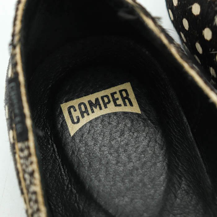 カンペール スリッポン フラットシューズ ハラコ ドット 水玉 シューズ ブランド 靴 レディース 37サイズ ブラック CAMPER 【中古】  CAMPER USED/古着（スリッポン）｜CAMPERのUSED/古着通販サイト - SMASELL（スマセル）