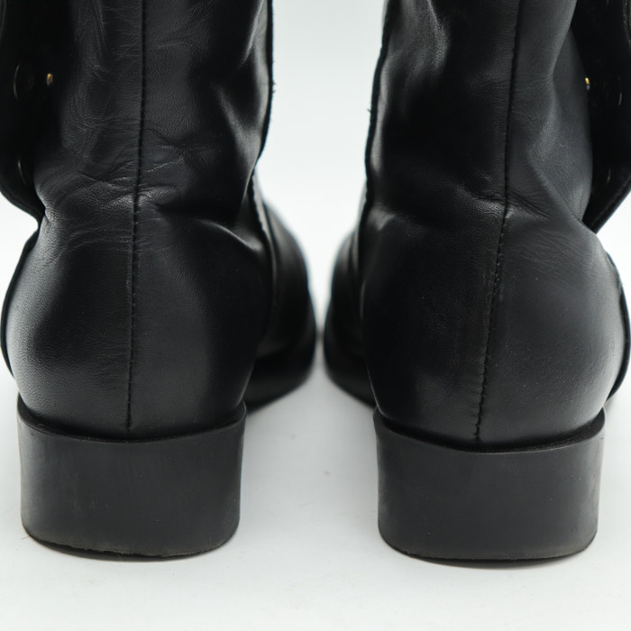 プラダ／PRADA ショートブーツ シューズ 靴 レディース 女性 女性用スエード スウェード レザー 革 本革 グレー 灰色  ブーティー プレーントゥ バックジップ