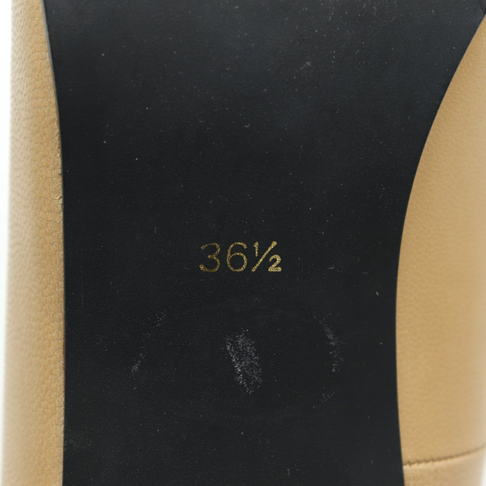 イヴ・サンローラン パンプス ベルトモチーフ ミドルヒール ブランド シューズ 靴 レディース 36.5サイズ ベージュ YVES SAINT LAURENT