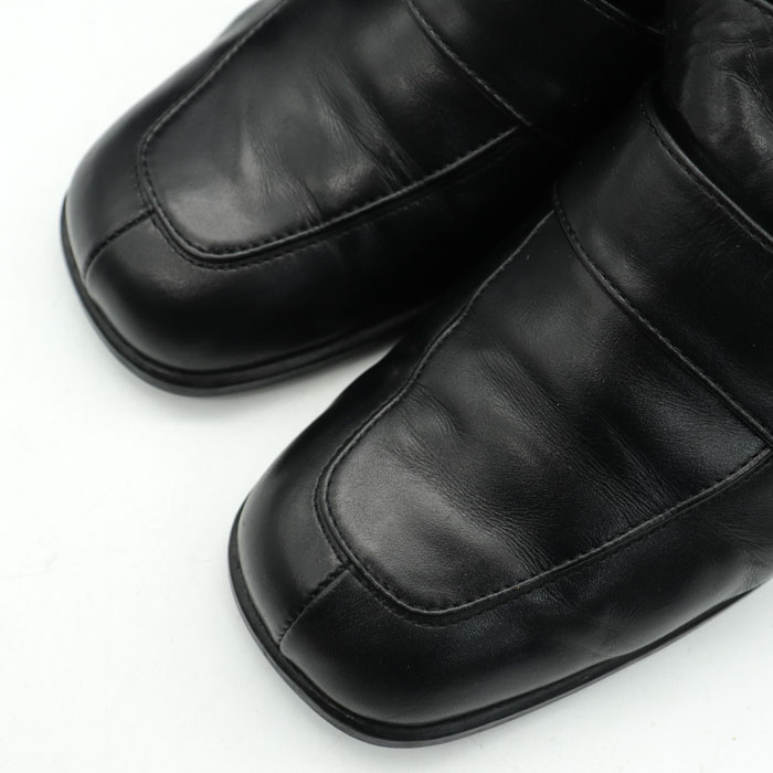 コムサデモード ローファーパンプス レザー スウエアトゥ 日本製 靴 黒 ...