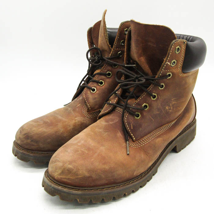 ホーキンス 靴 Hawkins ブラウン レザー ブーツ メンズ 30cm G.T.HAWKINS ホーキンス レースアップワークブーツ 新品同様