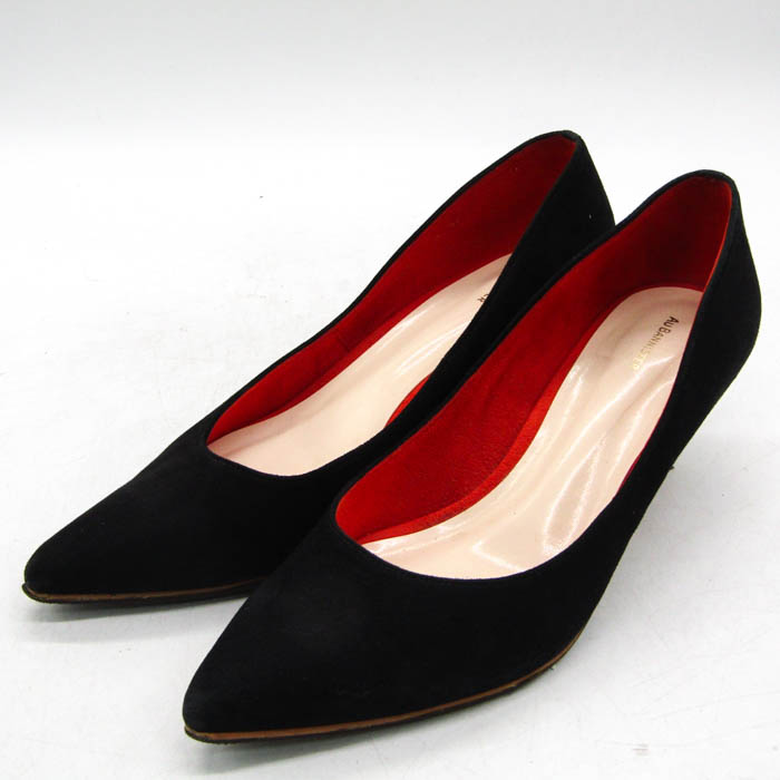 オウバニスター パンプス スウェード ブランド シューズ 靴 日本製 黒  