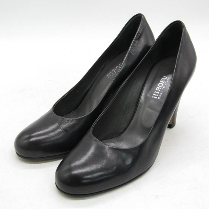 ヒロフ　HIROFU パンプス　ハイヒール　黒　23.5 HIROFU (ヒロフ) レザー パンプス 23.5 cm