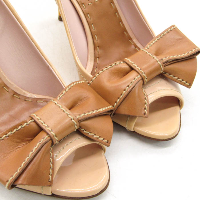 PRADA ベージュ オープントゥパンプス PRADA ベージュ オープントゥパンプス