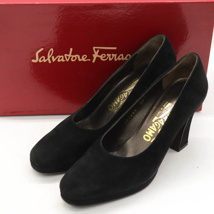フェラガモ パンプス ハイヒール ブランド シューズ 靴 イタリア製 黒  