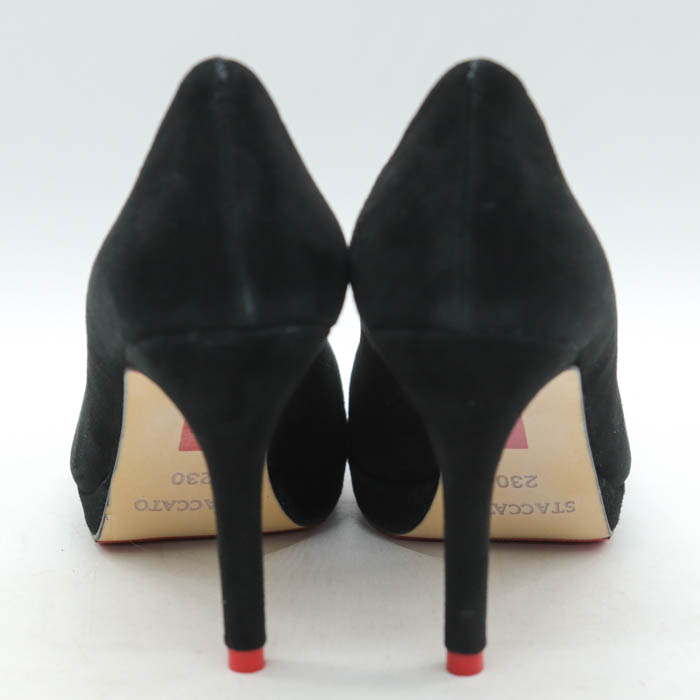STACCATOのパール付き厚底パンプス★黒★美品★２３㎝★定価２万５千円 スタッカート パンプス 未使用 ハイヒール ブランド シューズ 靴 黒