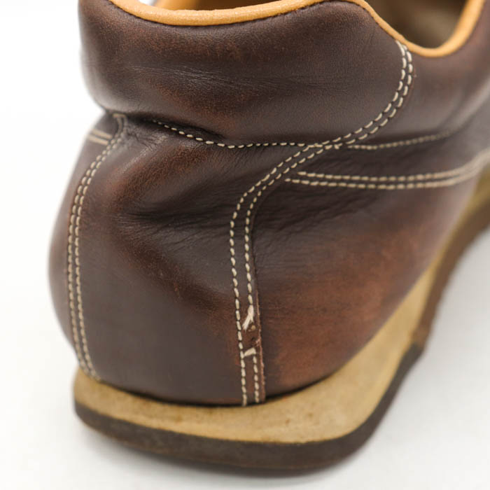 【SANTONI】レディースライトブラウンレザースニーカー Santoni】AMG ロゴ レースアップ レザー スニーカー (SANTONI
