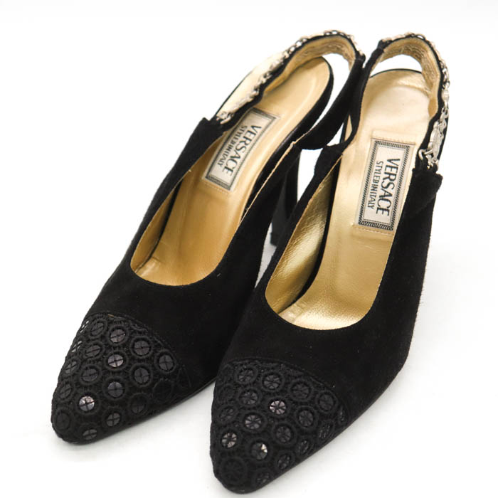 ヴェルサーチ パンプス ハイヒール ブランド シューズ 靴 黒  