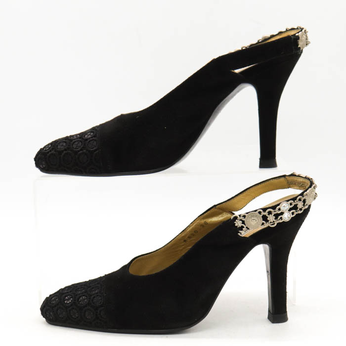 ヴェルサーチ パンプス ハイヒール ブランド シューズ 靴 黒  