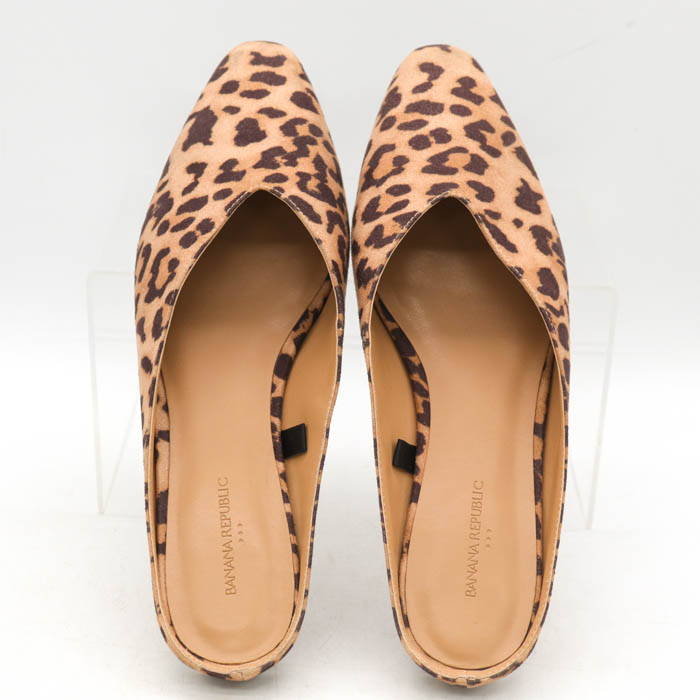 バナナリパブリック ミュール サンダル フラット レオパード柄