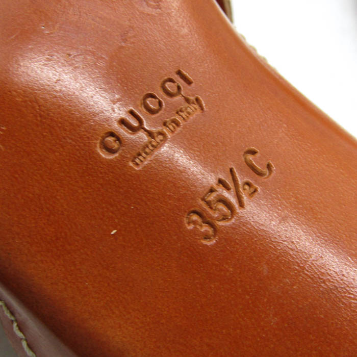 【GUCCI】ミュール サンダル GGキャンバス 37C ブラウン系 ハイヒール GUCCI】ミュール サンダル GGキャンバス 37C ブラウン系 ハイヒール