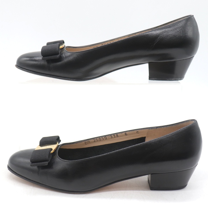 フェラガモ ヴァラ　パンプス　黒　6 S.Ferragamo.VARA.black.6 | 型押し ヴァラパンプス