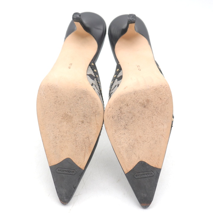 コーチ 黒 シグネチャー柄ミュール coach レディース 8.5 大きめ 25