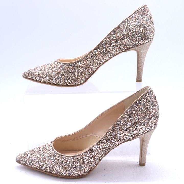 【美品】DIANA ダイアナ　ラメ　ビジュー　パンプス　ハイヒール DIANA - DIANA キラキラ輝く☆ビジューバックルつきパンプスの