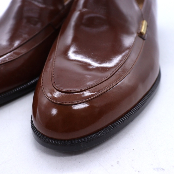 未使用　YVES SAINT LAURENT 25.5 赤茶　タッセルローファー 未使用】 YVES SAINT LAURENT タッセルローファー 茶色 未使用 YVES